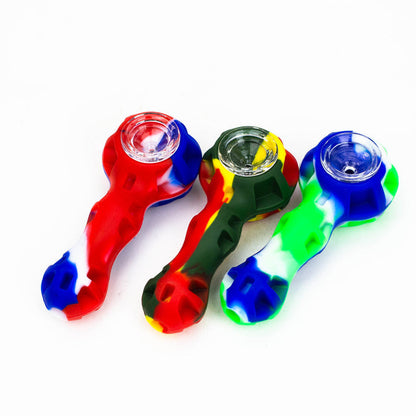 Silicone Pipe with Glass Bowl and Dab Tool