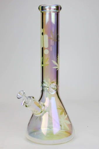 Bong à eau en verre métallique Infyniti Glass Leaf 14" 7 mm