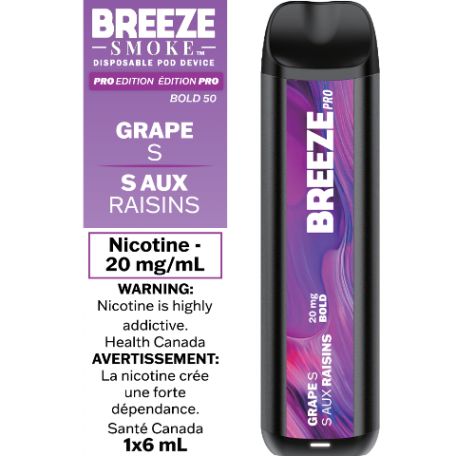 Vape jetable Breeze Pro 2000 bouffées 6 ml