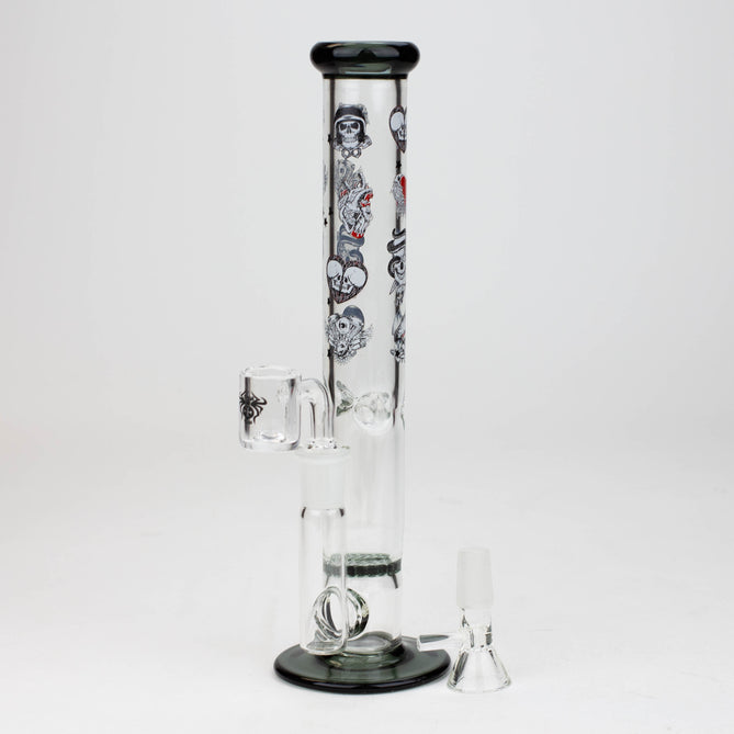 Bong en verre à tube droit 2 en 1 XTREME 9,5" avec diffuseur en nid d'abeille