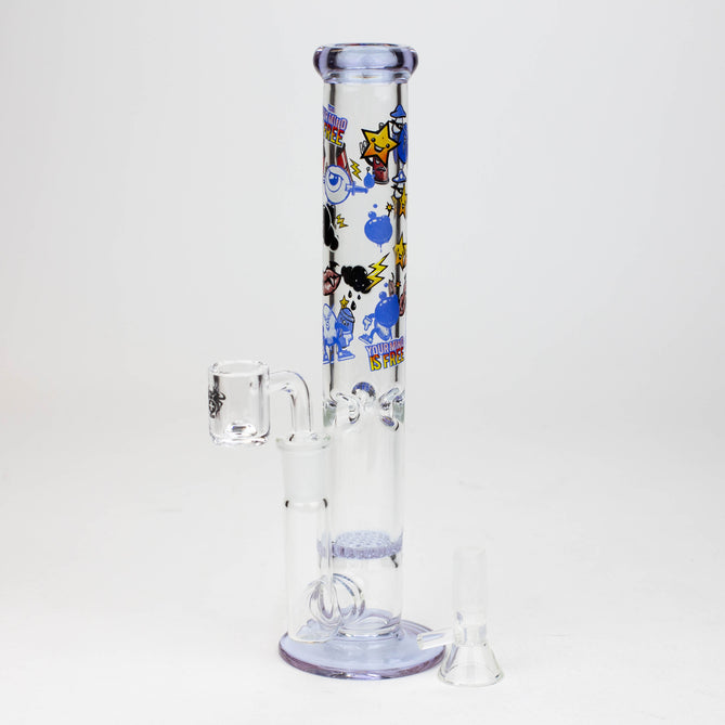 Bong en verre à tube droit 2 en 1 XTREME 9,5" avec diffuseur en nid d'abeille