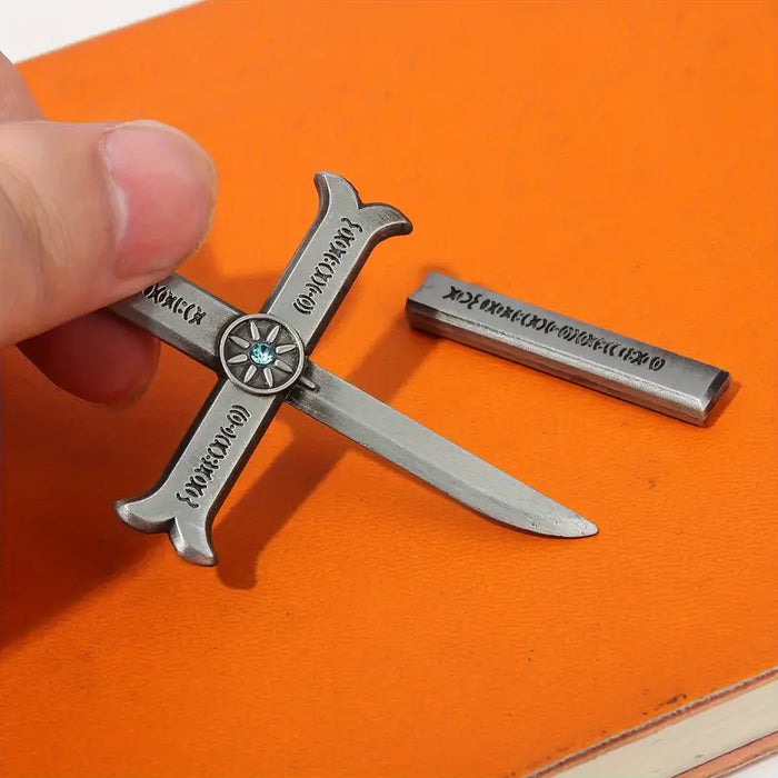 Unisex Alloy Cross Pendant Silvery Keychain