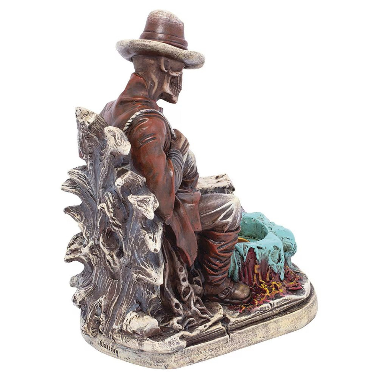 Fujima - 8.25" Skeleton Cowboy Polyresin Incense or Tealight Holder