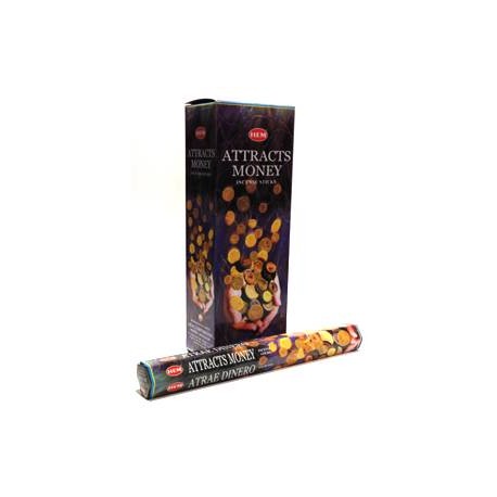 HEM Attracts Money 9″ Incense Sticks – Hex Box (20g)
