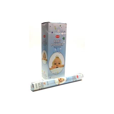 HEM Baby Powder 9″ Incense Sticks – Hex Box (20g)