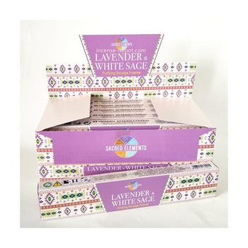 Sacred Elements – Lavender & White Sage Premium Hand-Rolled Masala Incense (15g)