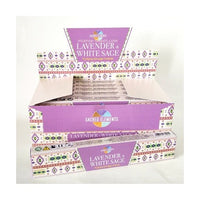 Sacred Elements – Lavender & White Sage Premium Hand-Rolled Masala Incense (15g)