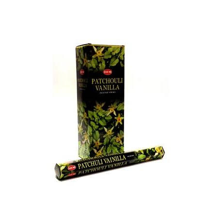 HEM Patchouli Vanilla 9″ Incense Sticks – Hex Box (20g)