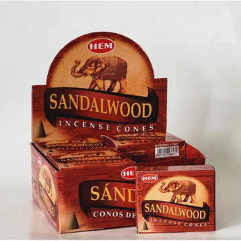 HEM - Sandalwood Incense Cones (10 Cones)