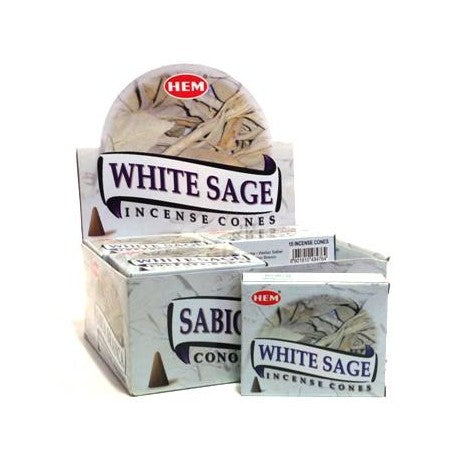 HEM - White Sage Incense Cones (10 Cones)