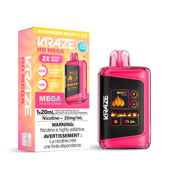 Vape jetable rechargeable Kraze HD Mega 20k 20 ml