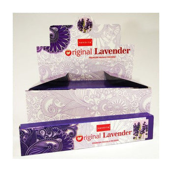 Nandita - Original Lavender Incense Natural & Organic Hand-rolled Masala Incense Sticks 15g