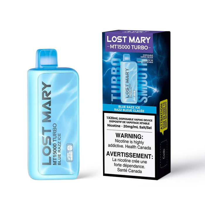 Lost Mary MT15k By Elfbar 150000 Puff Rechargeable Disposable Vape Blue Razz Ice