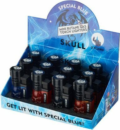 Special Blue Skull Double Flame Lighter