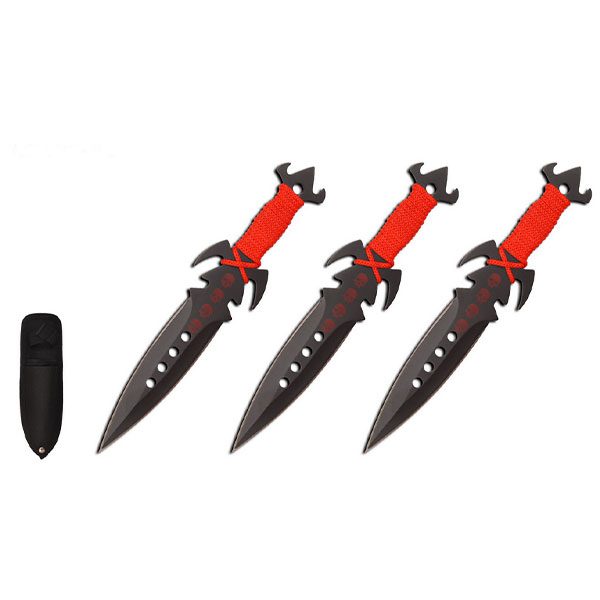 4″ Black Blade Throwing Knife Set
