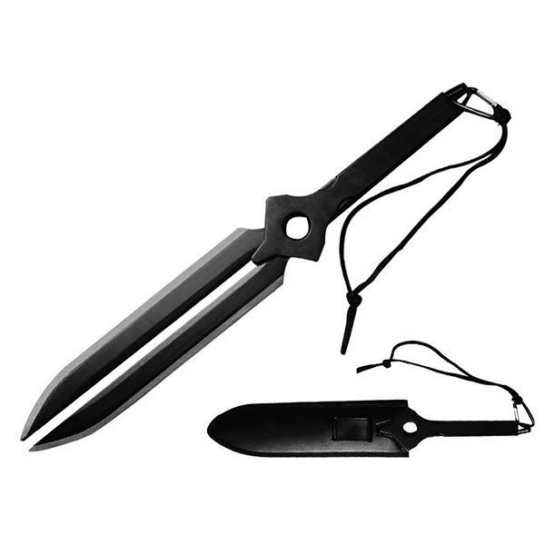 18″ Full Tang Double Blade Fantasy Dagger w/ Belt Loo