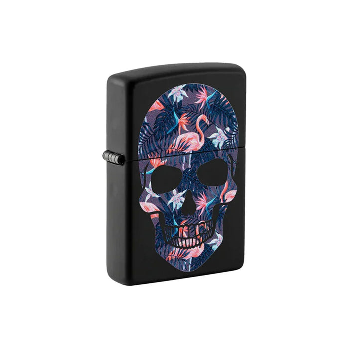 Zippo Lighter - Flamingo Skull Design