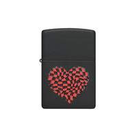 Zippo Lighter - Checkered Heart Design