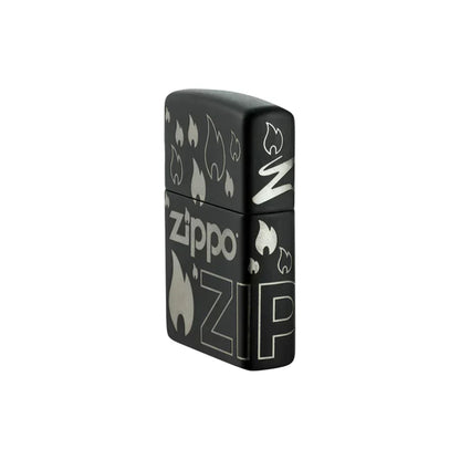 Zippo Lighter - Black Matte Laser 360 Design